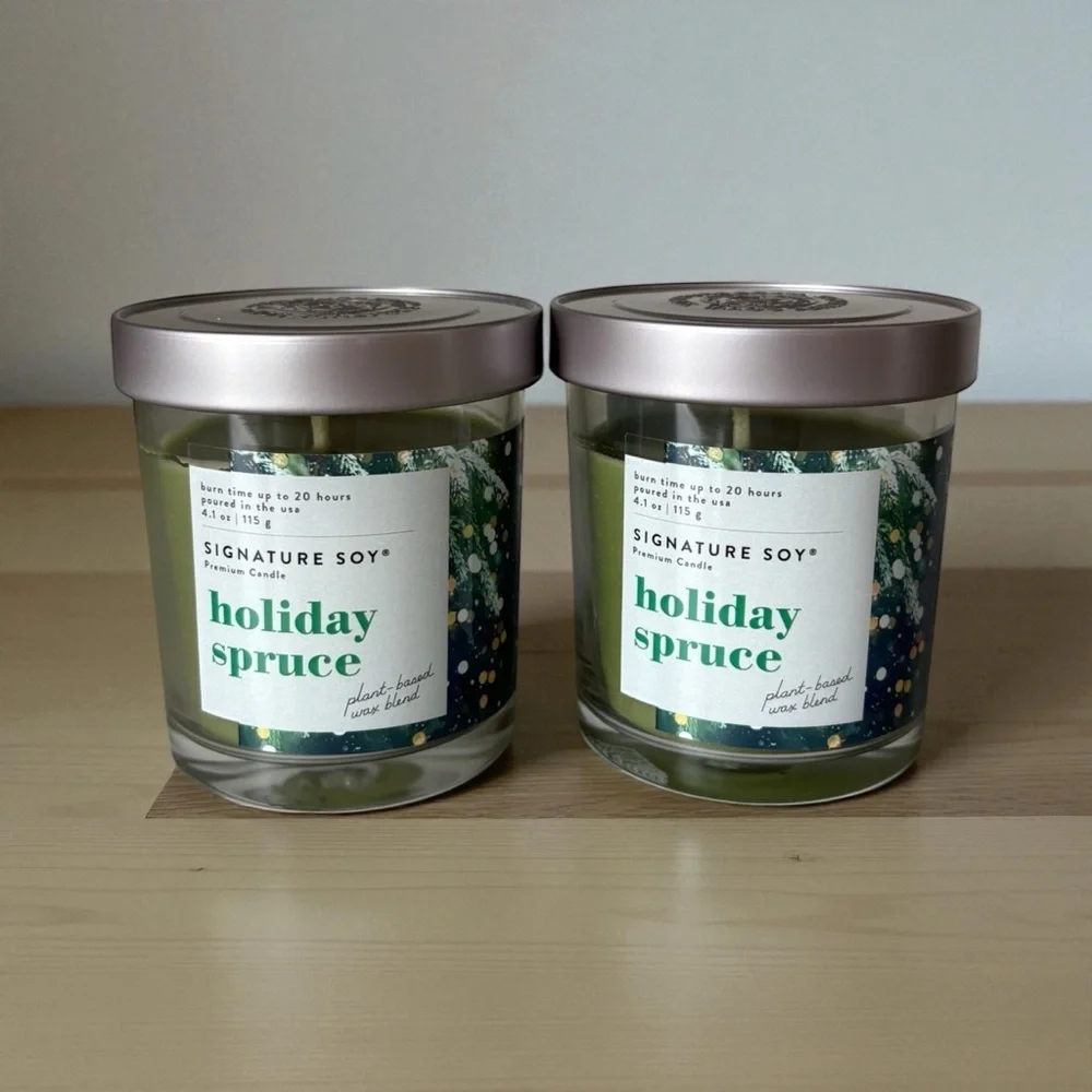 Illume 2 Holliday Spruce Candles 4.1 Fl oz Each NEW